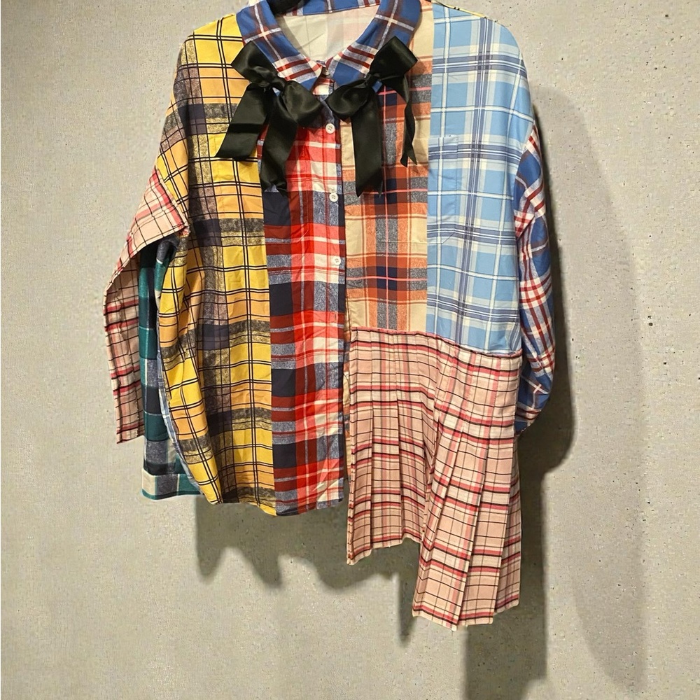 Multicolor Patchwork Women’s Shirt - image 1